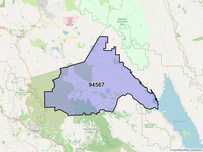 Map of ZIP Code 94567 — Pope Valley, CA