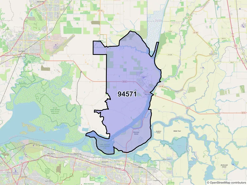 Map of ZIP Code 94571 — Rio Vista, CA