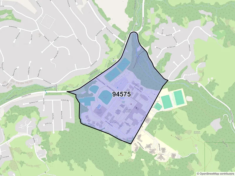 Map of ZIP Code 94575 — Moraga, CA