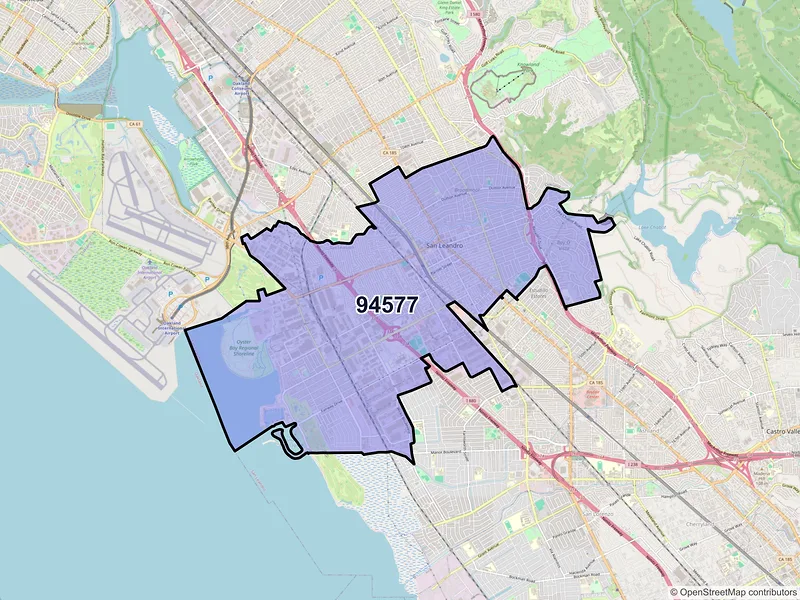 Map of ZIP Code 94577 — San Leandro, CA