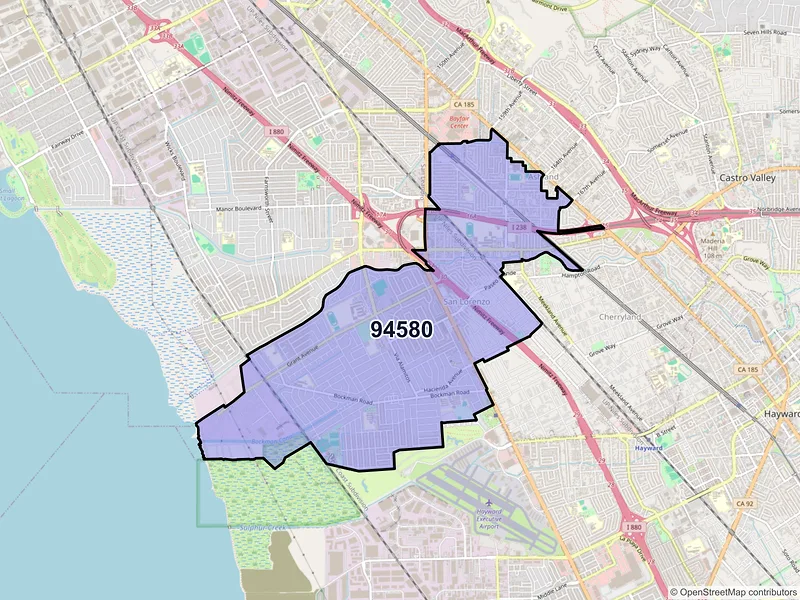 Map of ZIP Code 94580 — San Lorenzo, CA