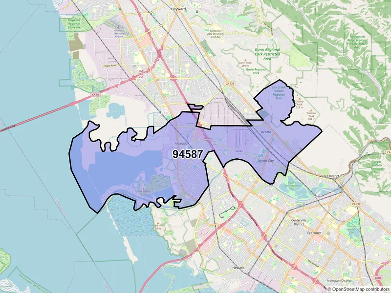 Map of ZIP Code 94587 — Union City, CA