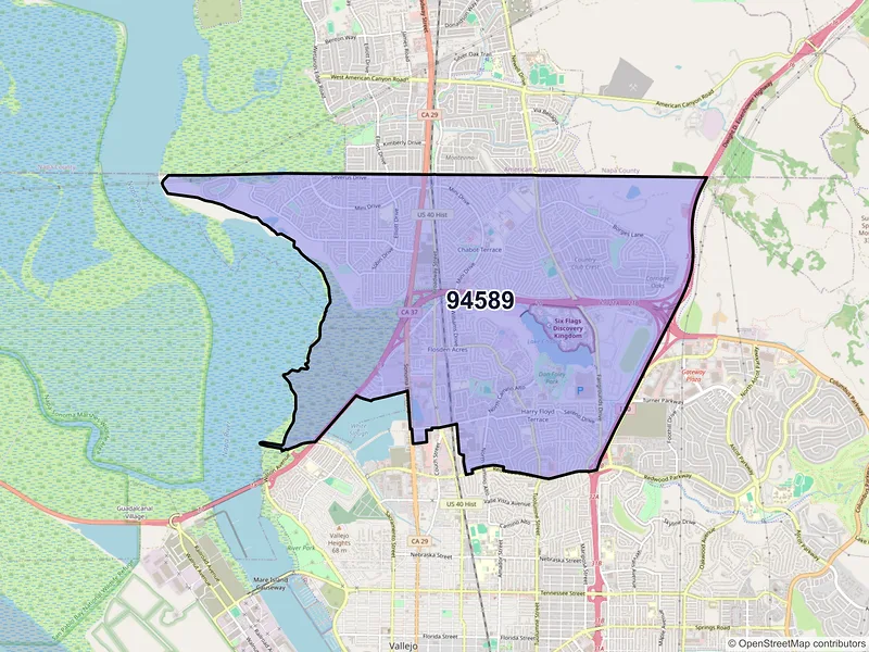 Map of ZIP Code 94589 — Vallejo, CA