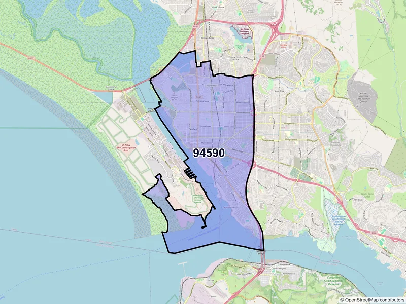 Map of ZIP Code 94590 — Vallejo, CA