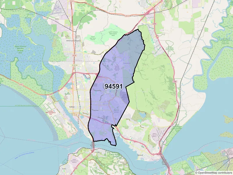 Map of ZIP Code 94591 — Vallejo, CA