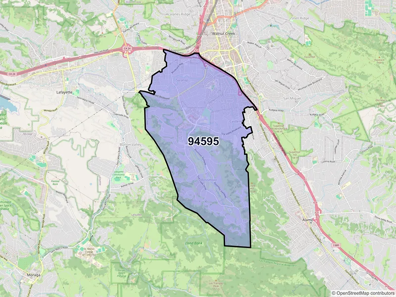 Map of ZIP Code 94595 — Walnut Creek, CA