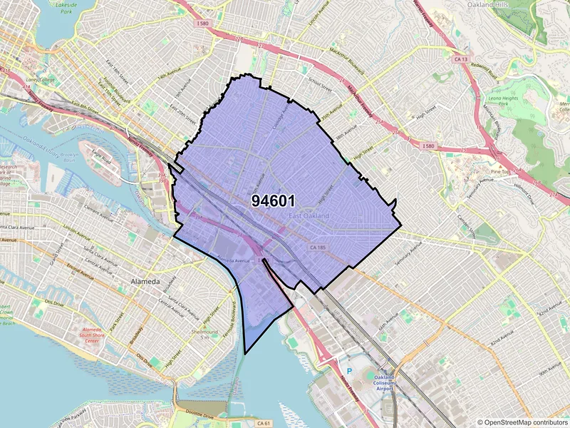 Map of ZIP Code 94601 — Oakland, CA