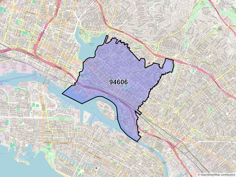 Map of ZIP Code 94606 — Oakland, CA