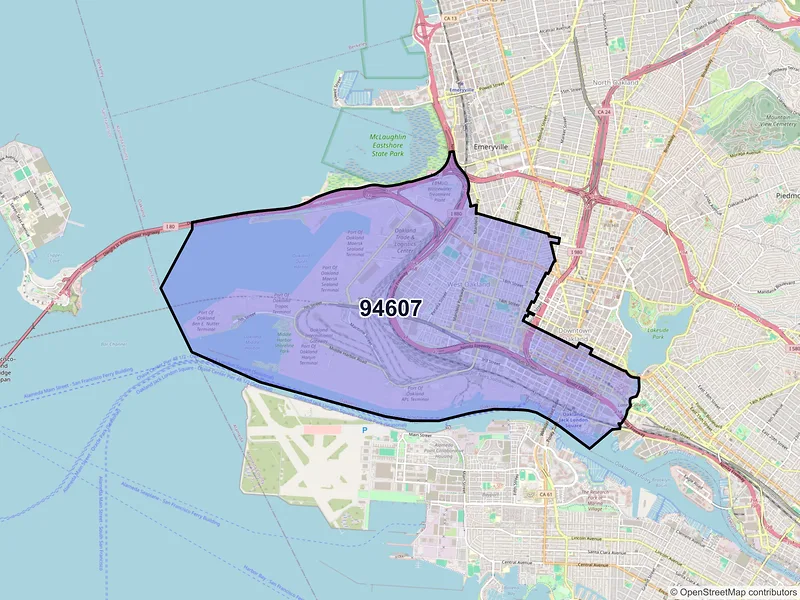 Map of ZIP Code 94607 — Oakland, CA