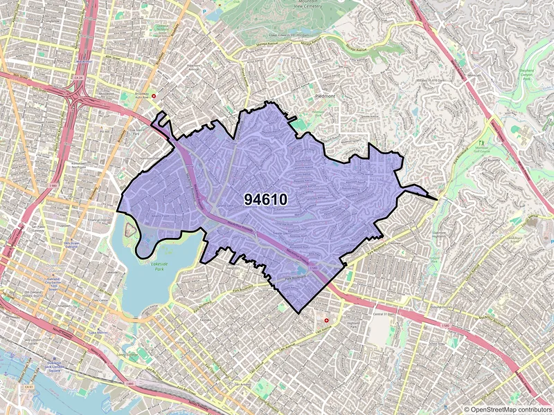 Map of ZIP Code 94610 — Oakland, CA