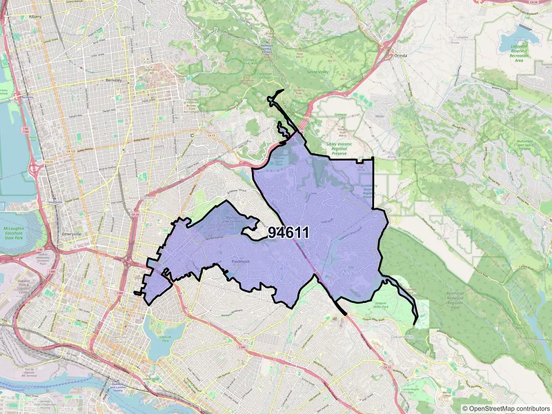 Map of ZIP Code 94611 — Oakland, CA