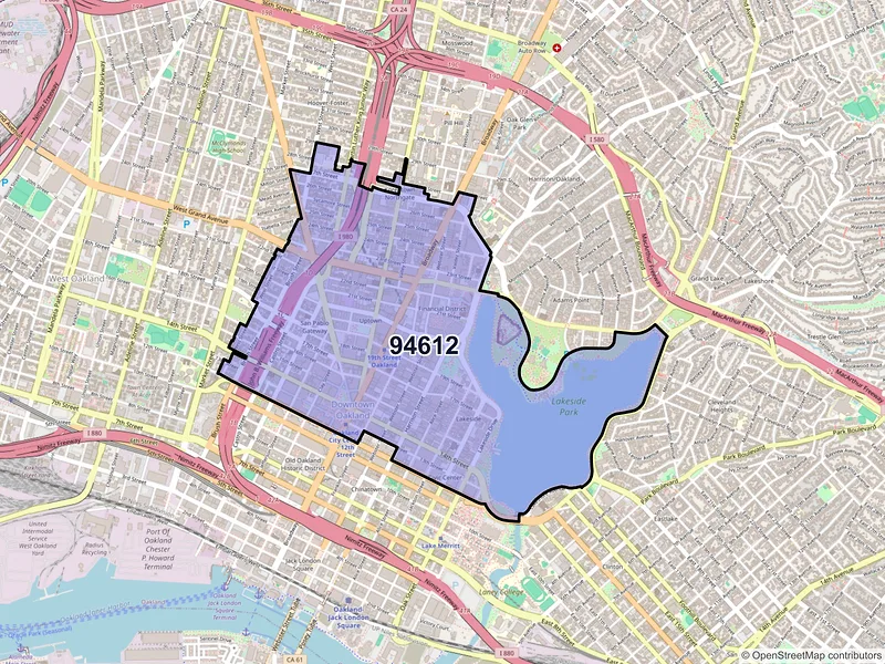 Map of ZIP Code 94612 — Oakland, CA