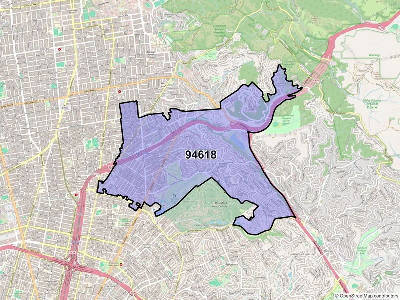 Map of ZIP Code 94618 — Oakland, CA