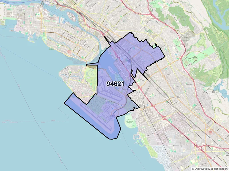 Map of ZIP Code 94621 — Oakland, CA