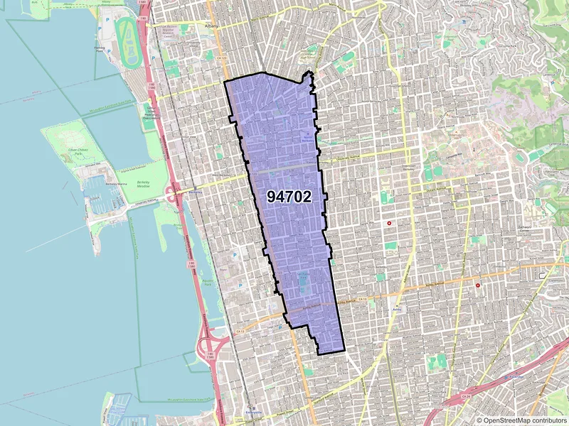 Map of ZIP Code 94702 — Berkeley, CA