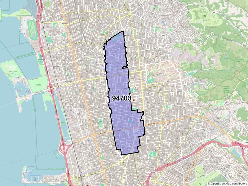 Map of ZIP Code 94703 — Berkeley, CA