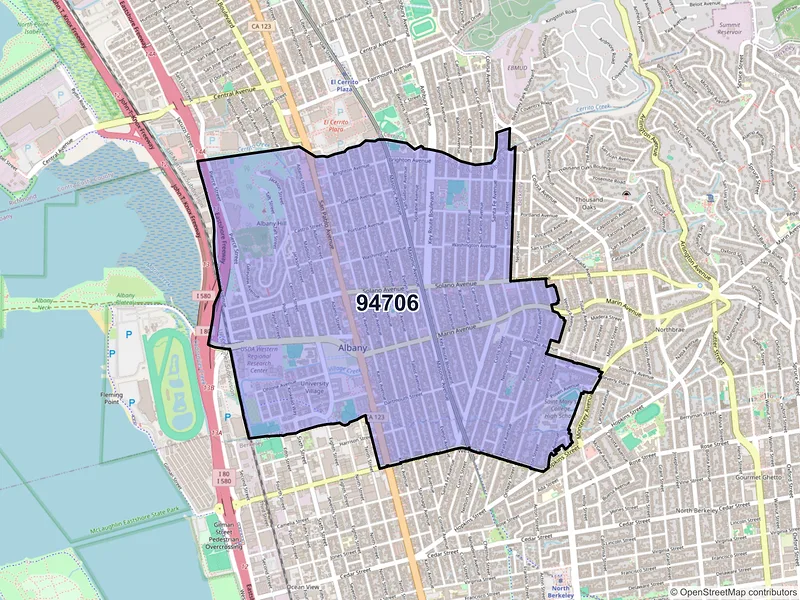 Map of ZIP Code 94706 — Albany, CA