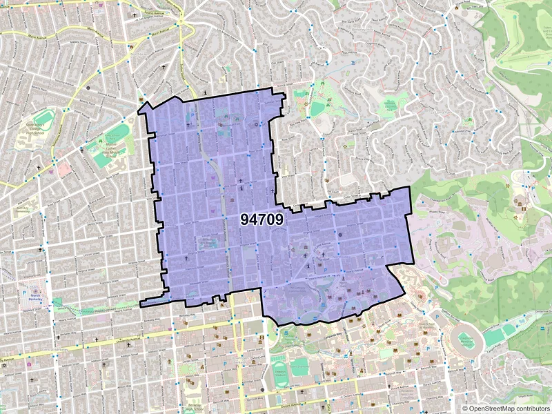 Map of ZIP Code 94709 — Berkeley, CA