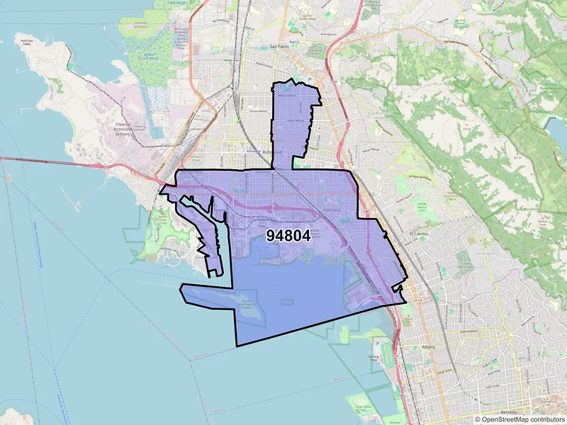 Map of ZIP Code 94804 — Richmond, CA