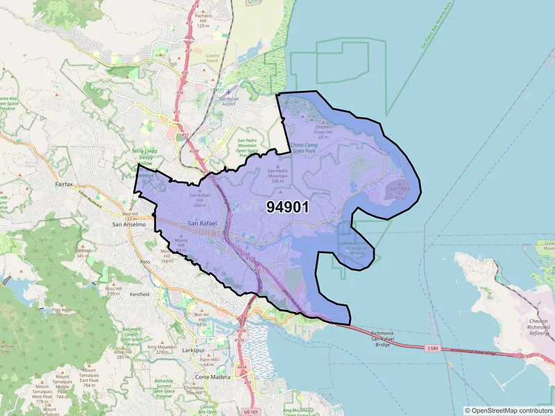 Map of ZIP Code 94901 — San Rafael, CA