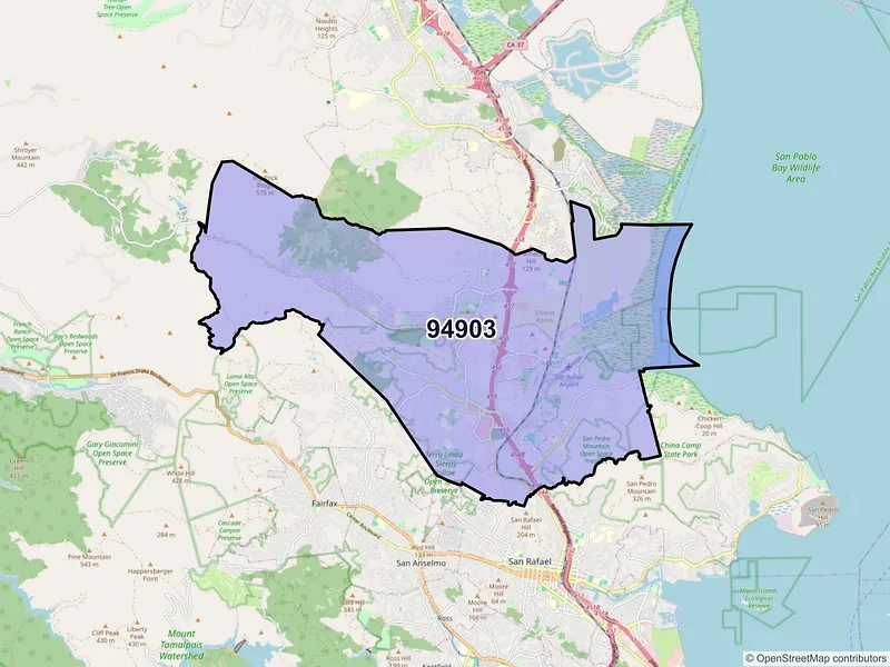 Map of ZIP Code 94903 — San Rafael, CA