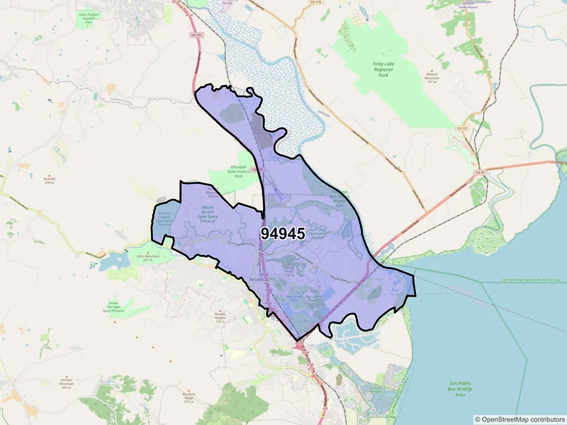 Map of ZIP Code 94945 — Novato, CA