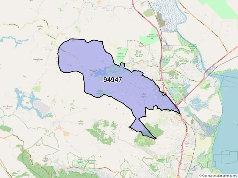 Map of ZIP Code 94947 — Novato, CA