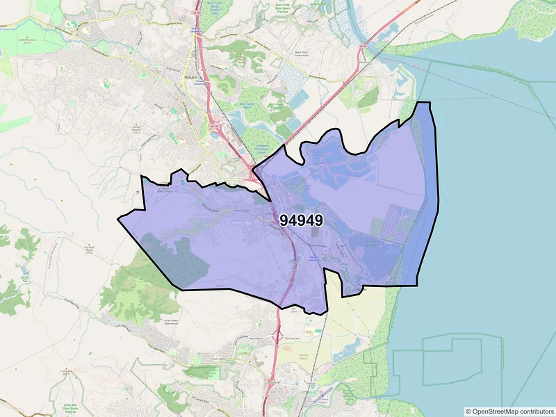 Map of ZIP Code 94949 — Novato, CA