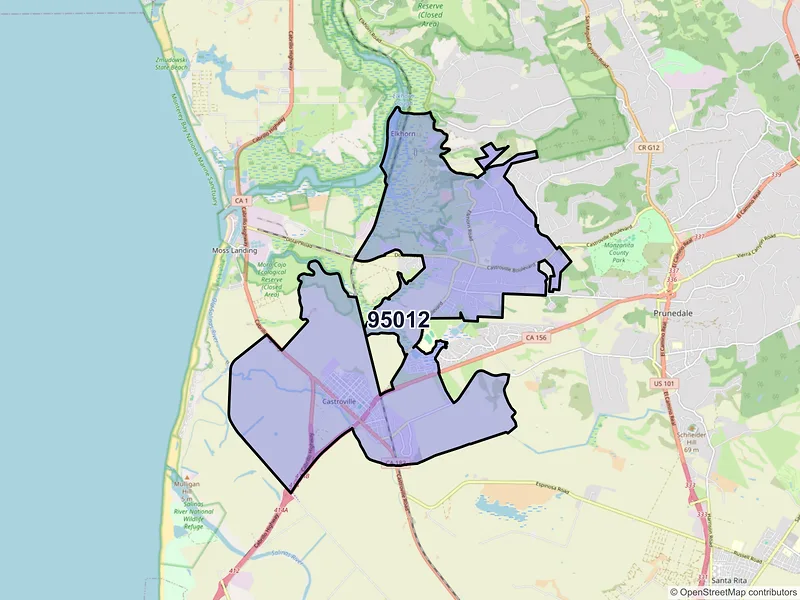 Map of ZIP Code 95012 — Castroville, CA