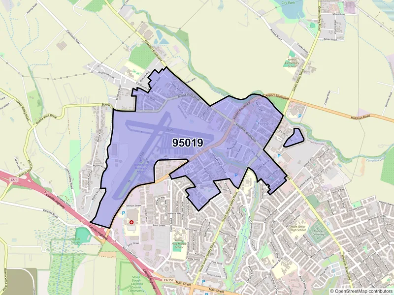 Map of ZIP Code 95019 — Freedom, CA