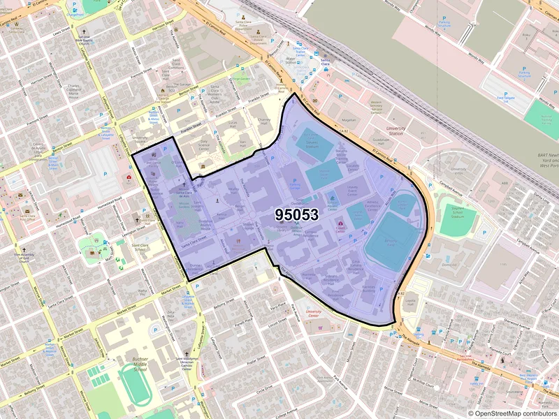 Map of ZIP Code 95053 — Santa Clara, CA