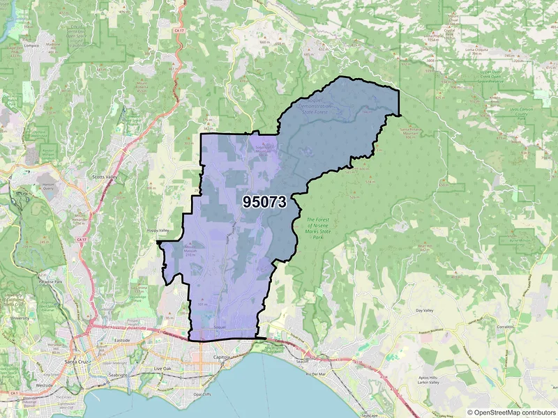 Map of ZIP Code 95073 — Soquel, CA