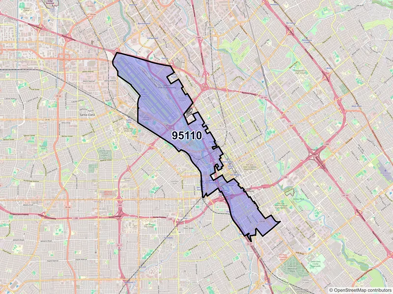 Map of ZIP Code 95110 — San Jose, CA