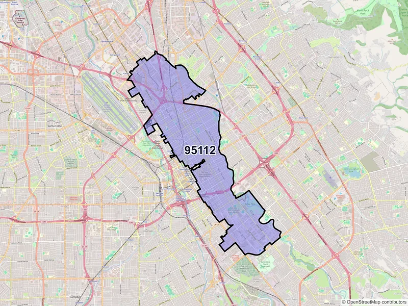 Map of ZIP Code 95112 — San Jose, CA