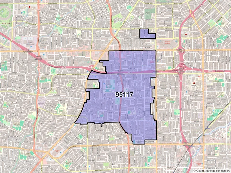 Map of ZIP Code 95117 — San Jose, CA