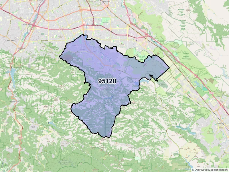 Map of ZIP Code 95120 — San Jose, CA