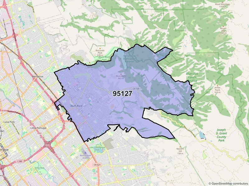 Map of ZIP Code 95127 — San Jose, CA