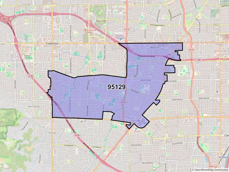 Map of ZIP Code 95129 — San Jose, CA