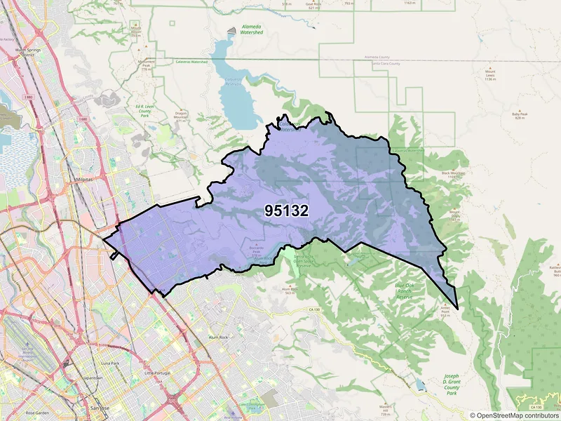 Map of ZIP Code 95132 — San Jose, CA