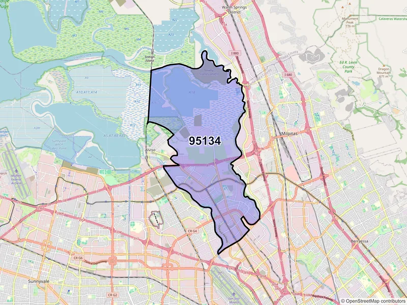Map of ZIP Code 95134 — San Jose, CA