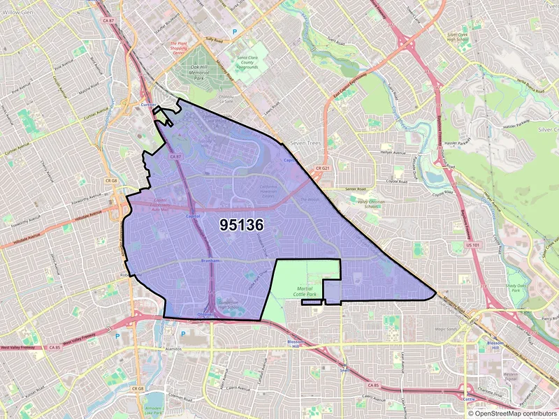 Map of ZIP Code 95136 — San Jose, CA