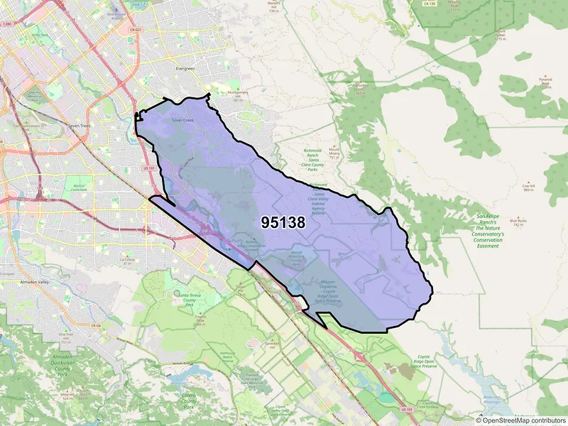 Map of ZIP Code 95138 — San Jose, CA