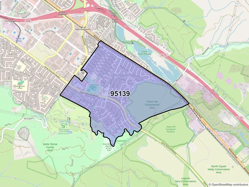Map of ZIP Code 95139 — San Jose, CA