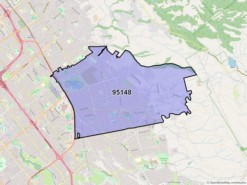 Map of ZIP Code 95148 — San Jose, CA