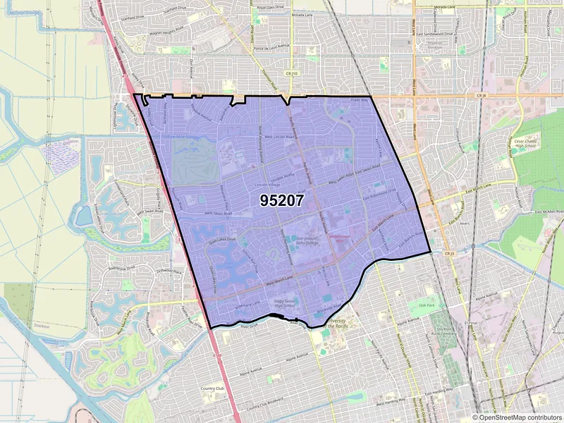 Map of ZIP Code 95207 — Stockton, CA