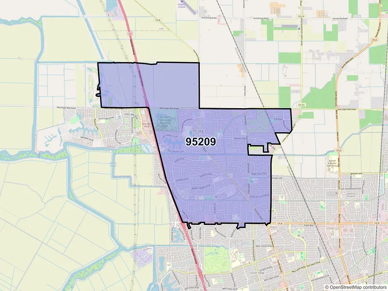 Map of ZIP Code 95209 — Stockton, CA