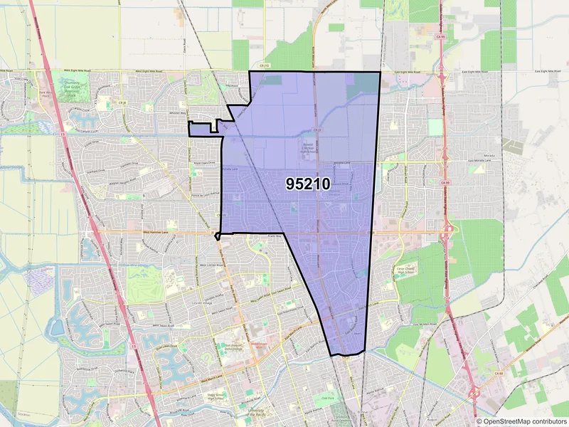 Map of ZIP Code 95210 — Stockton, CA