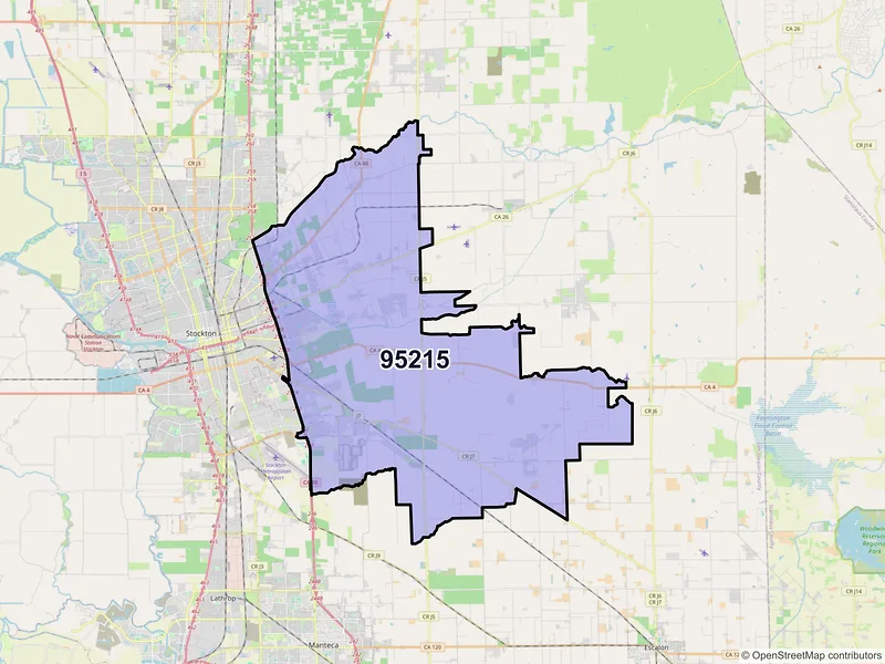 Map of ZIP Code 95215 — Stockton, CA