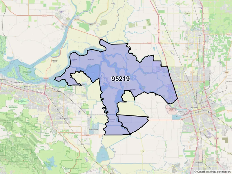 Map of ZIP Code 95219 — Stockton, CA