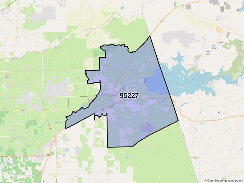 Map of Clements, California and ZIP codes